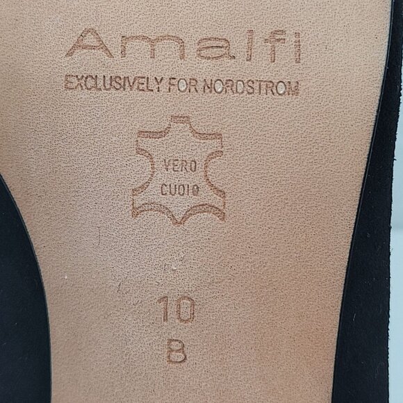 Amalfi Women's Black Suede Pointed Toe Kitten Heel Shoes US Size 10B - Picture 8 of 8